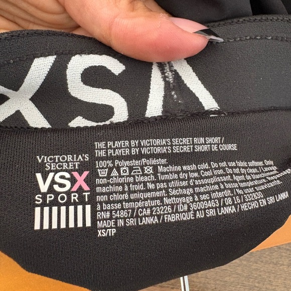 Victoria's Secret Black Athletic Shorts with White Trim - Picture 3 of 3